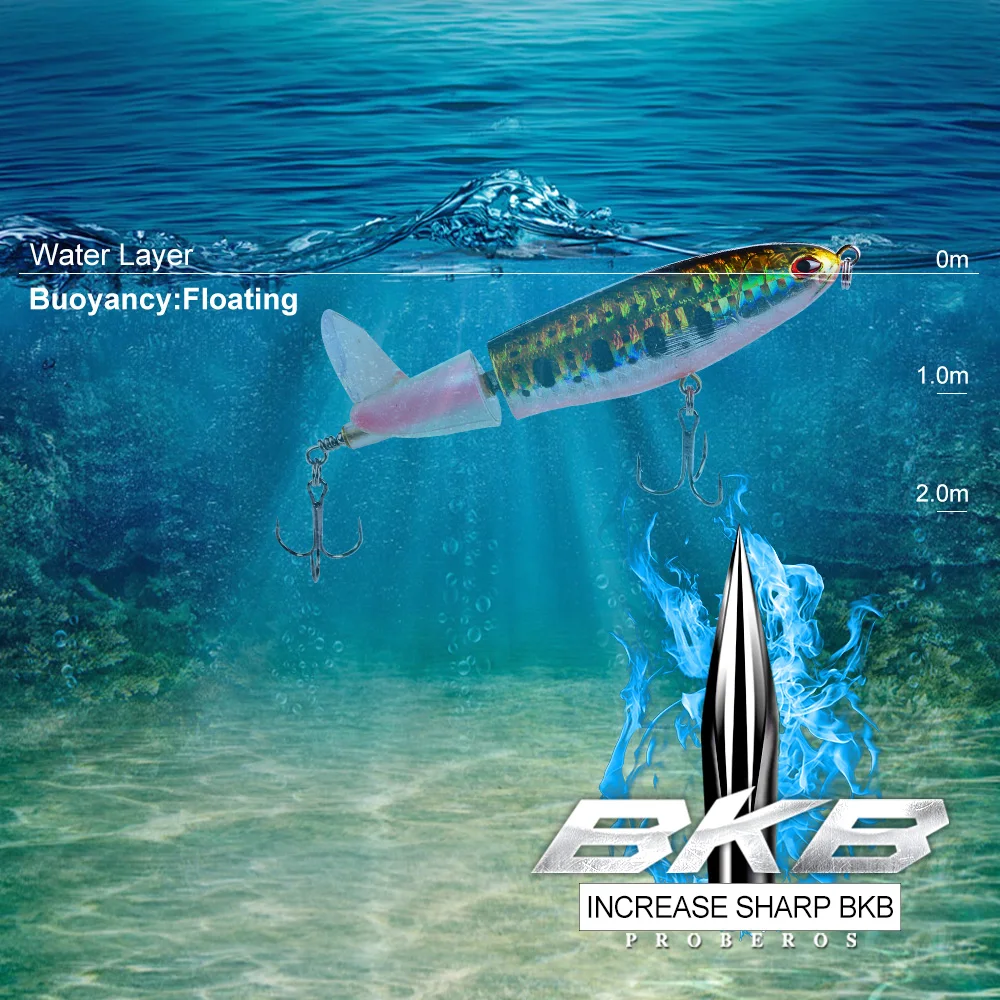 Juego de Señuelos de Pesca Whopper Plopper, cebo giratorio de cola Artificial Wobblers, aparejos de pesca, 15G, 36G, 5 uds. - imagen 4