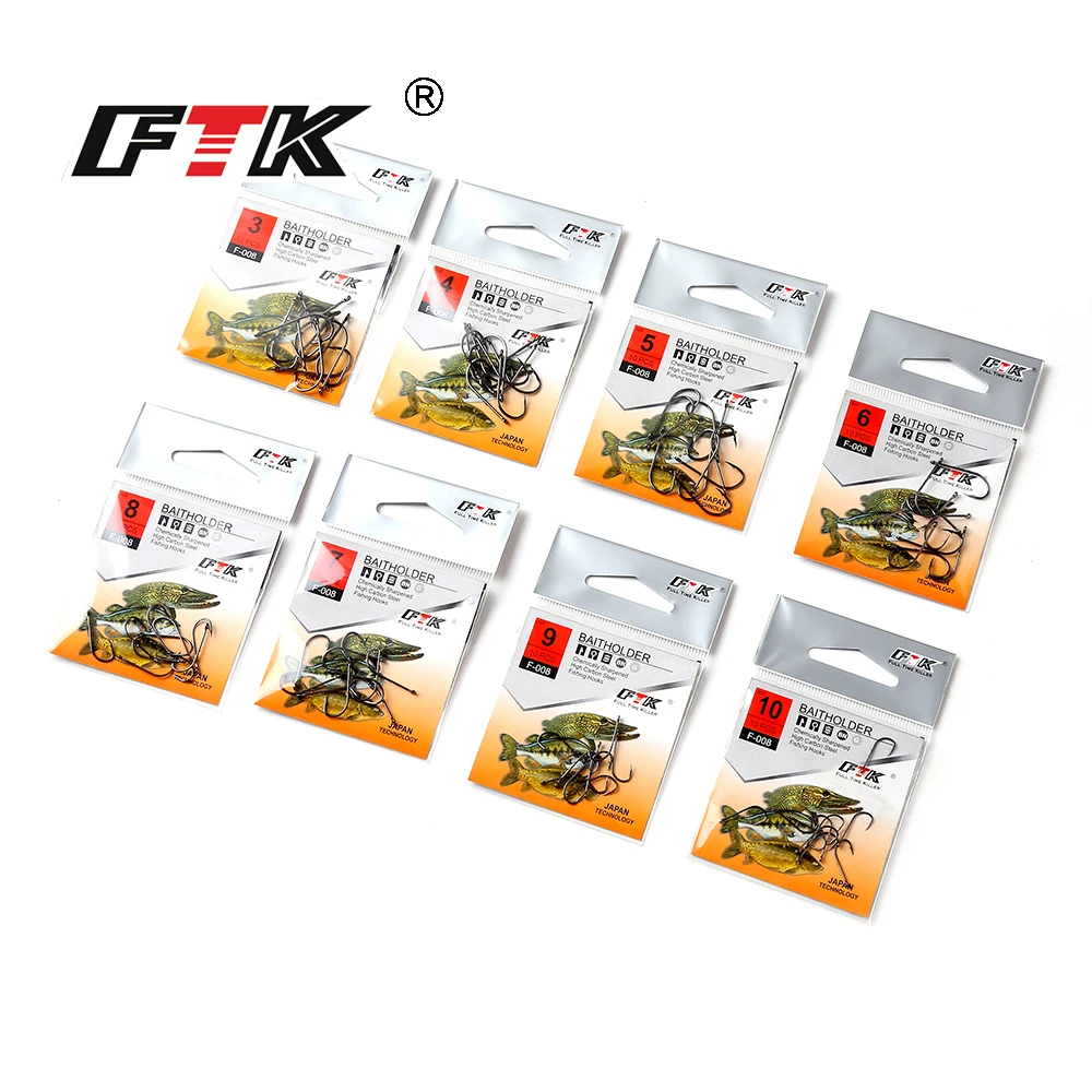 FTK-anzuelo de pesca de Size3-Size10, anzuelo de púas, alimentador de carpa, Anzol, aparejos de pesca - imagen 2