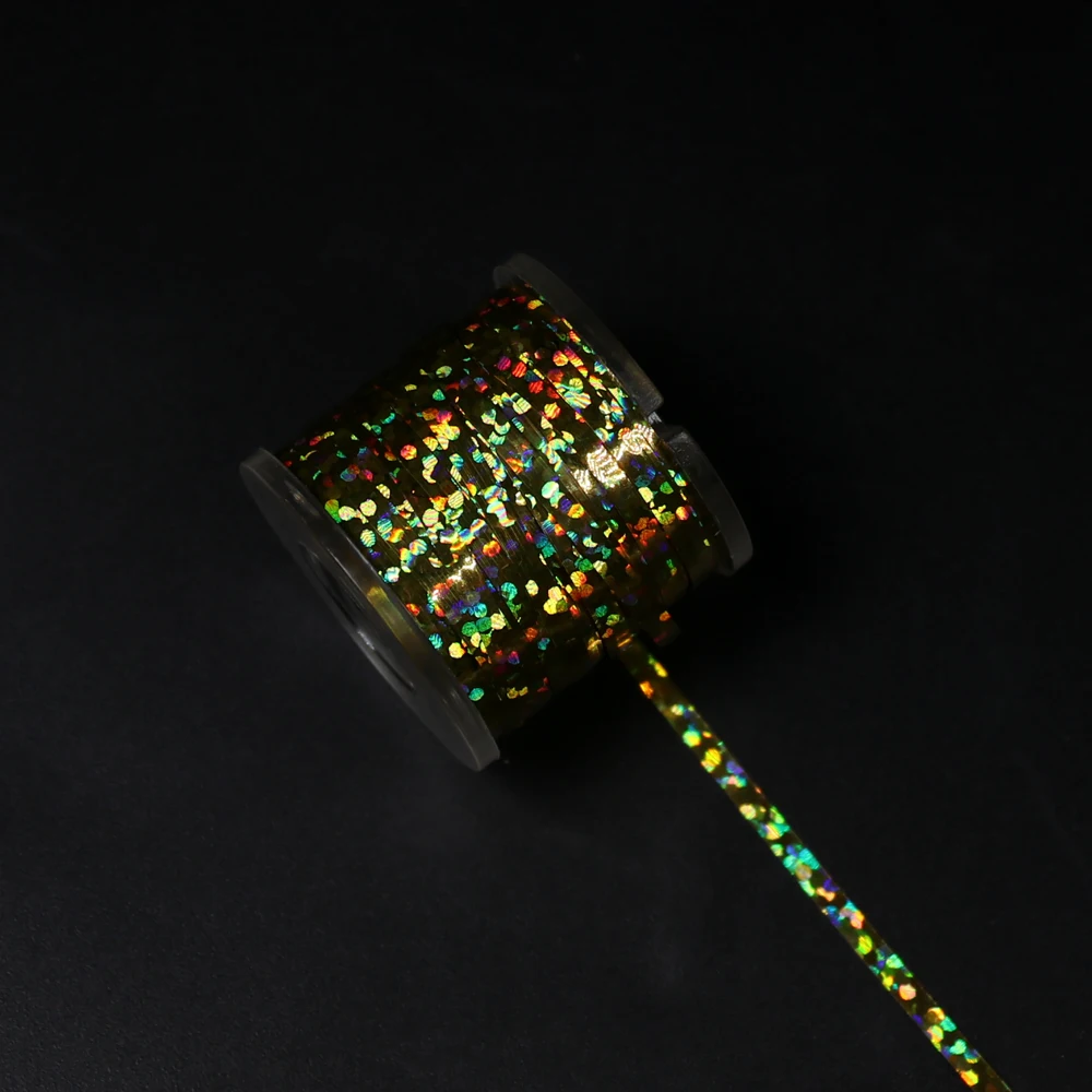 Wifreo 1 carrete de atado de moscas, cinta de Flash de oropel, Perla holográfica, naranja, oro, plata, Streamer, Teaser, Material de atado de moscas - imagen 5