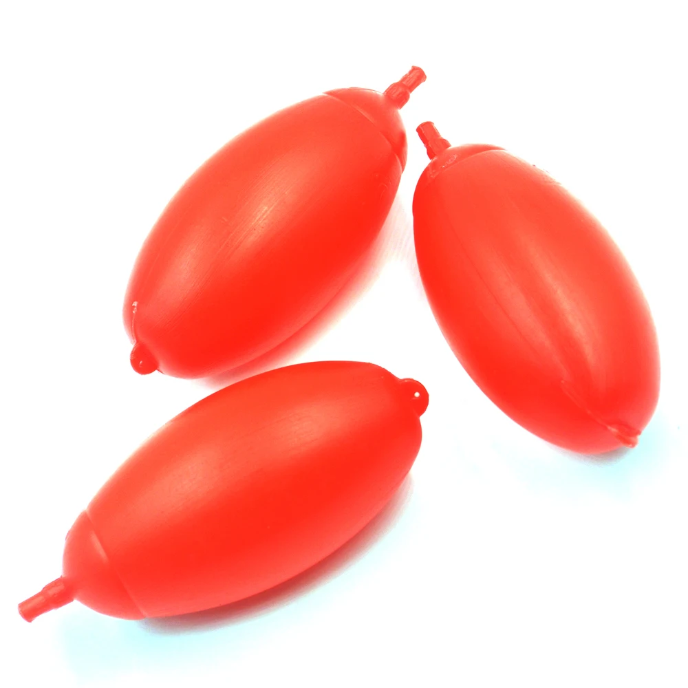 MNFT 4 Uds flotadores de pesca de mar de plástico de gran barriga roja con agujero flotador de pesca de gran flotabilidad herramienta de aparejos tamaño S L - imagen 3