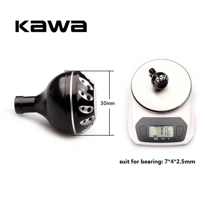 Kawa perilla de mango de carrete de pesca, diámetro de 30mm para rueda giratoria, perilla de balancín de pesca de Metal mecanizado para carrete giratorio S y D - imagen 4