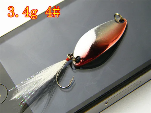 JYJ-cuchara de Metal para pesca, juego de señuelos giratorios de 3,4g, 4,5g, para salón, lubina, Lucio - imagen 4