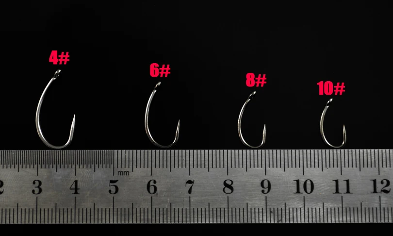 MNFT-anzuelos de pesca de carpa de acero al carbono, anzuelos sin púas para agua dulce y salada, 50 piezas, 6 #8 #10 #4 # - imagen 5