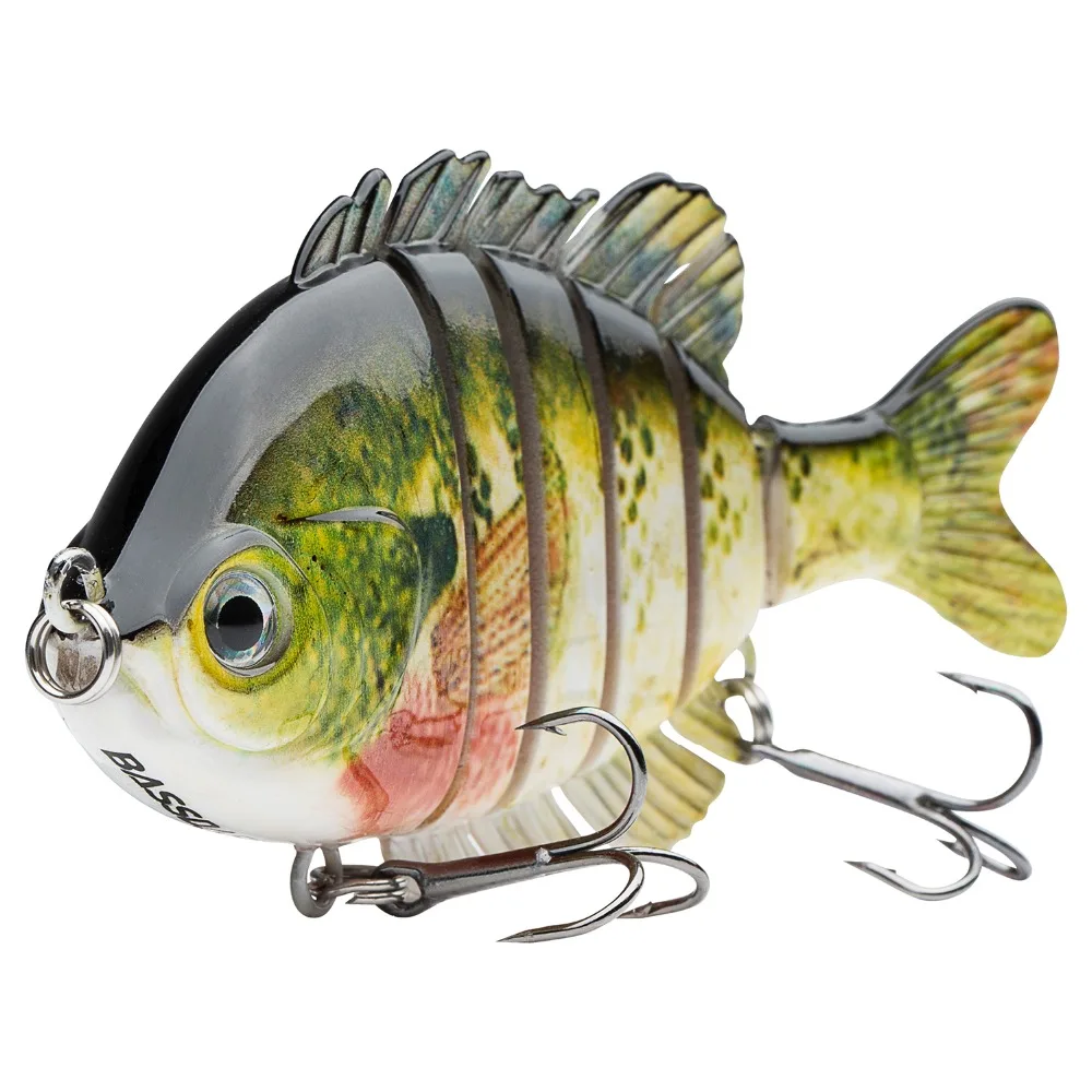 Bassdash SwimPanfish Multi Jointed Panfish Bluegill Swimbaits Topwater Hard Bass Fishing Crank señuelo 24g/8,8 cm, 4 colores