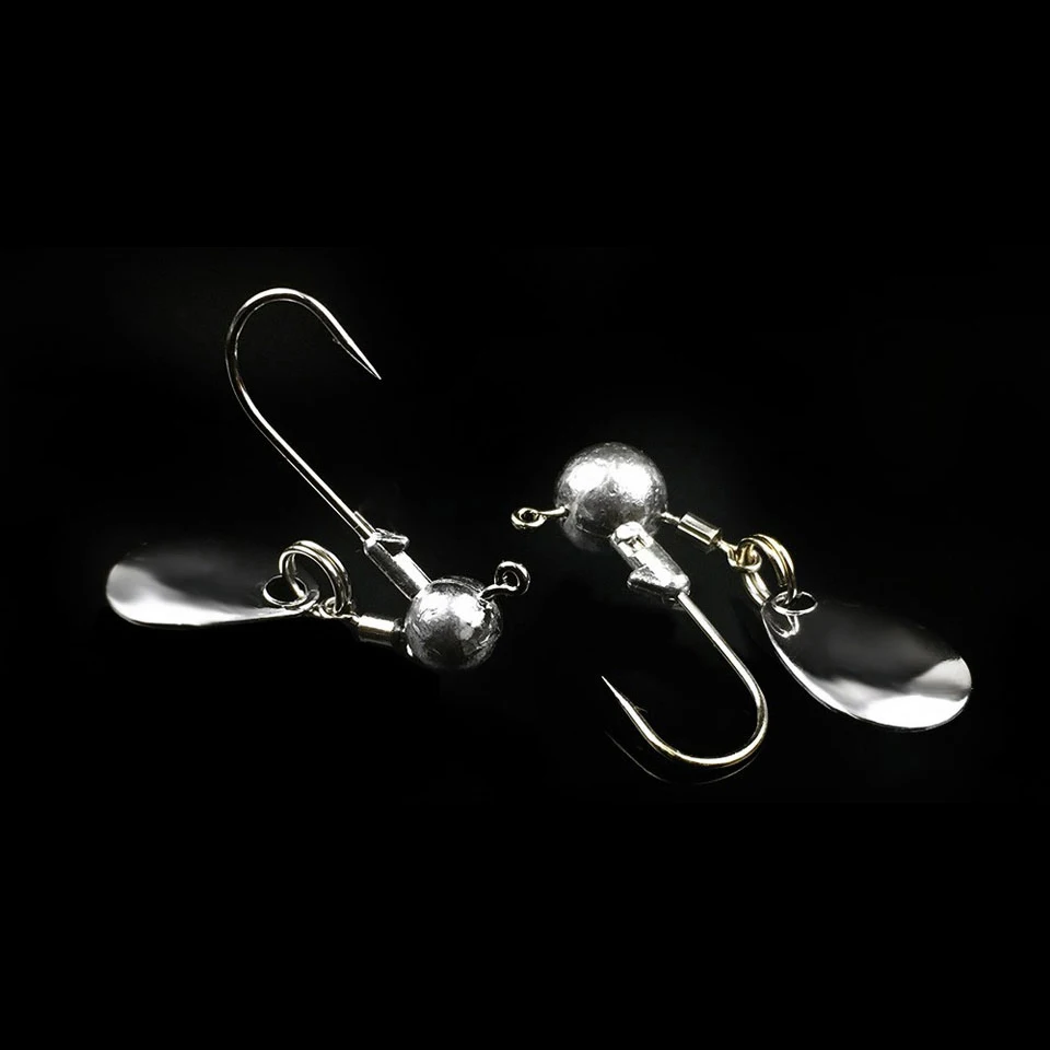 Anzuelos de pesca de forma redonda, cabeza de anzuelo de bola de 2g y 4g, anzuelos de acero de alto carbono, peso de cabeza plomada con anillo de rotación, cucharas, 5 unids/lote - imagen 4