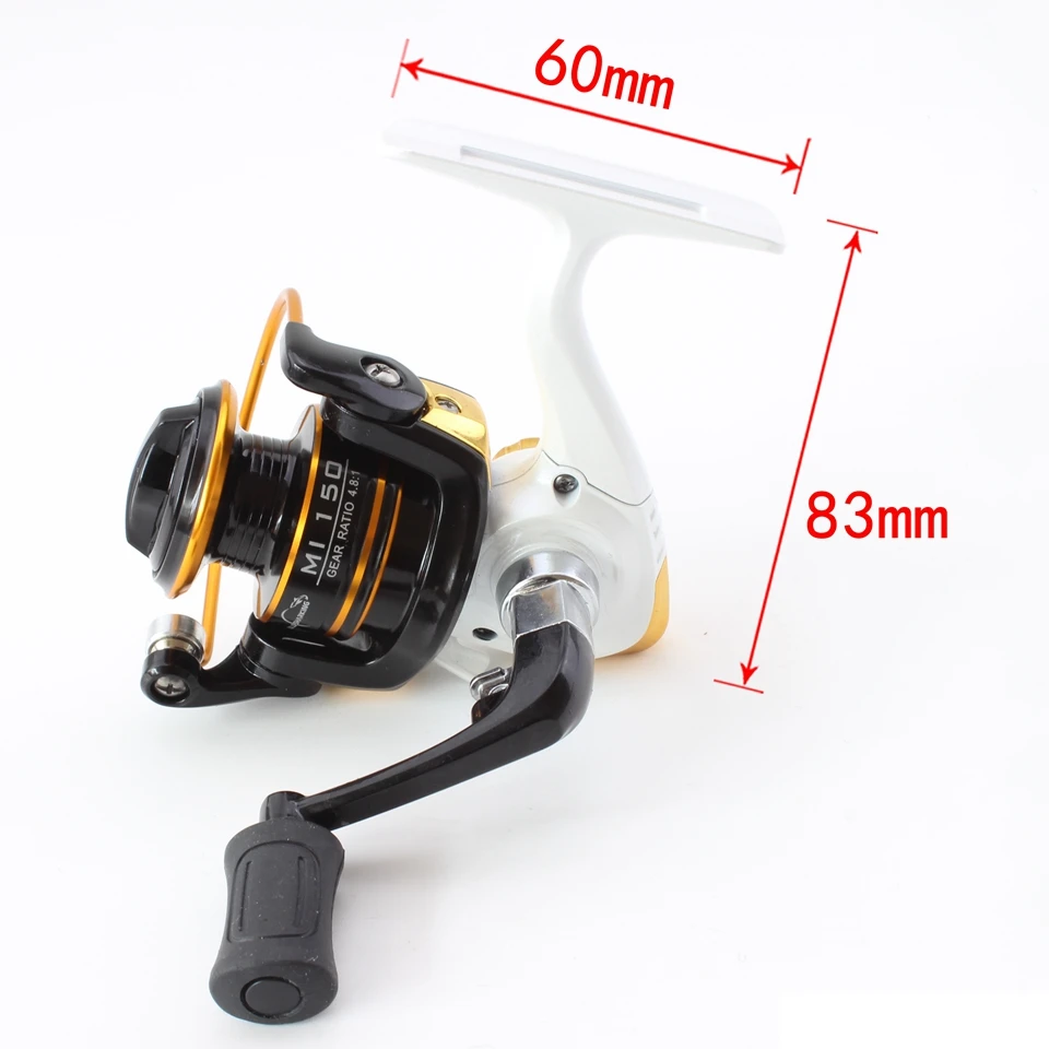 MINI150-carrete pequeño de pesca en hielo, bobina de rueda de balsa, aparejos de pesca de viaje de madera, 150g, 10BB - imagen 3