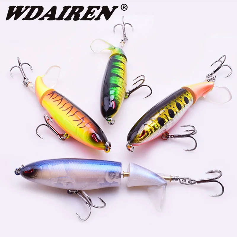 Whopper Popper-Señuelos de Pesca giratorios, 9cm, 13g, cola suave, Wobblers, ojos 3D, cebo duro Artificial, aparejos de Pesca, 1 ud. - imagen 3