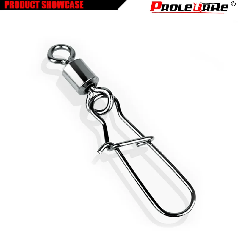 Proleurre-Pin conector de pesca de 10 piezas, rodamiento giratorio de alta velocidad, de acero inoxidable con broche, señuelo de anzuelo, aparejos de pesca - imagen 5