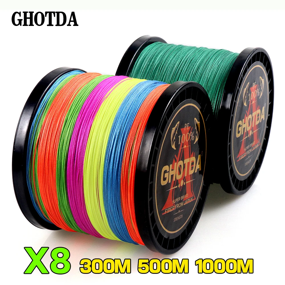GHOTDA-sedal de pesca trenzada de 8 hebras, 1000M, 500M, 300M - imagen 2