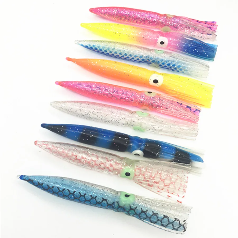 Señuelo pesado para Pesca en el mar, cebo de pulpo artificial suave, falda de calamar, 9cm, 30 unidades - imagen 2