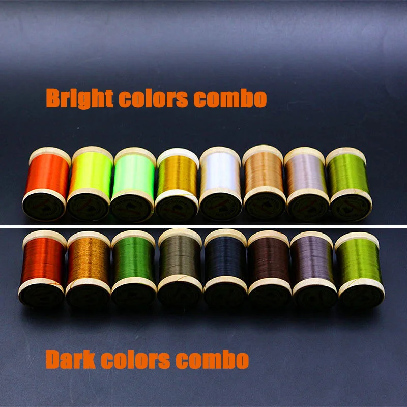 Royal Sissi-hilo para atar moscas con carretes de madera pequeños, 15 colores, 8/0, muy encerado, 300 yardas/carrete, 75 filamentos híbridos de recuerdo, hilo para atar - imagen 2