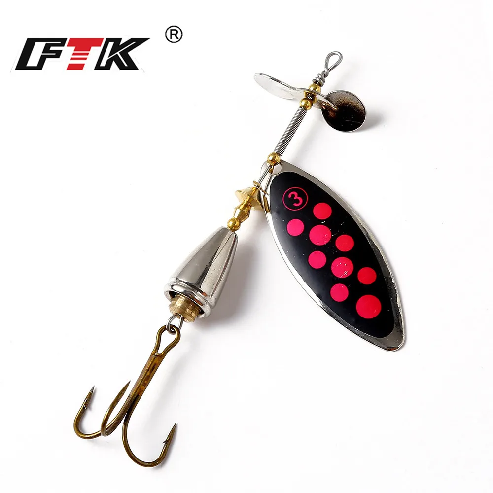 FTK 1PC Spinner cebo Señuelos de Pesca 16,5g 10cm Pesca Spinner lentejuelas Paillette fundición larga Coloful carpa Lucio Pesca - imagen 2