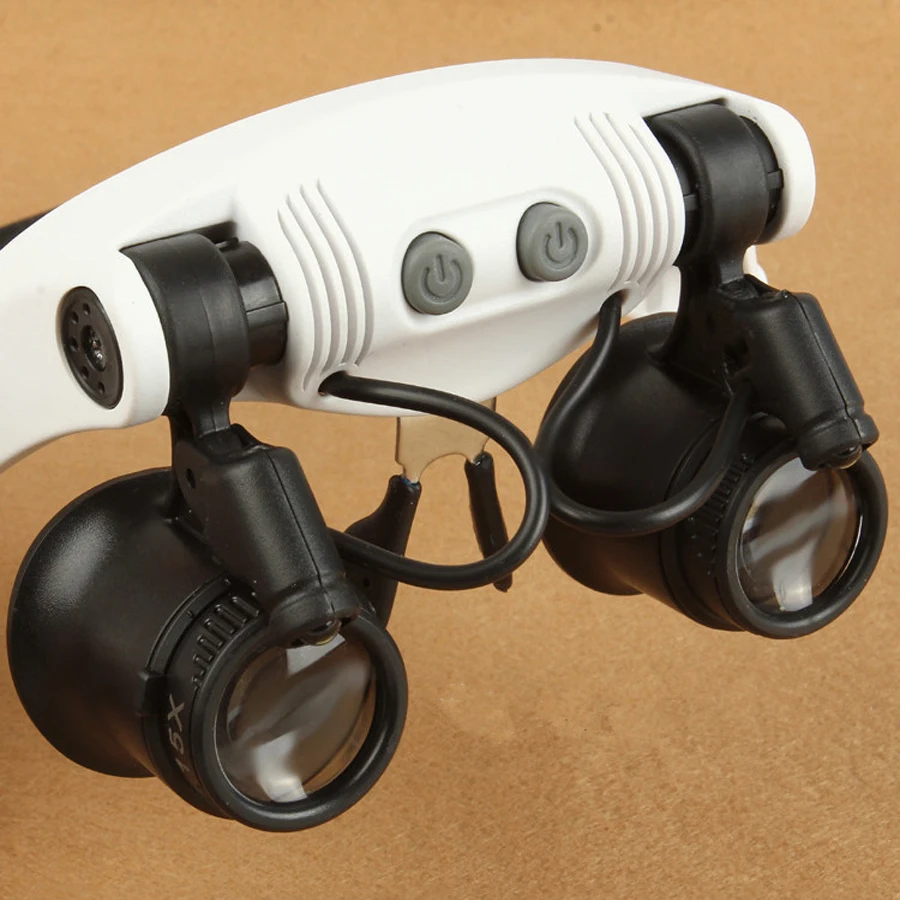 Lupa de cristal de gran aumento 10x 15x 20x 25x, gafas polarizadas para miopía con luz Led, herramientas para pesca nocturna - imagen 5