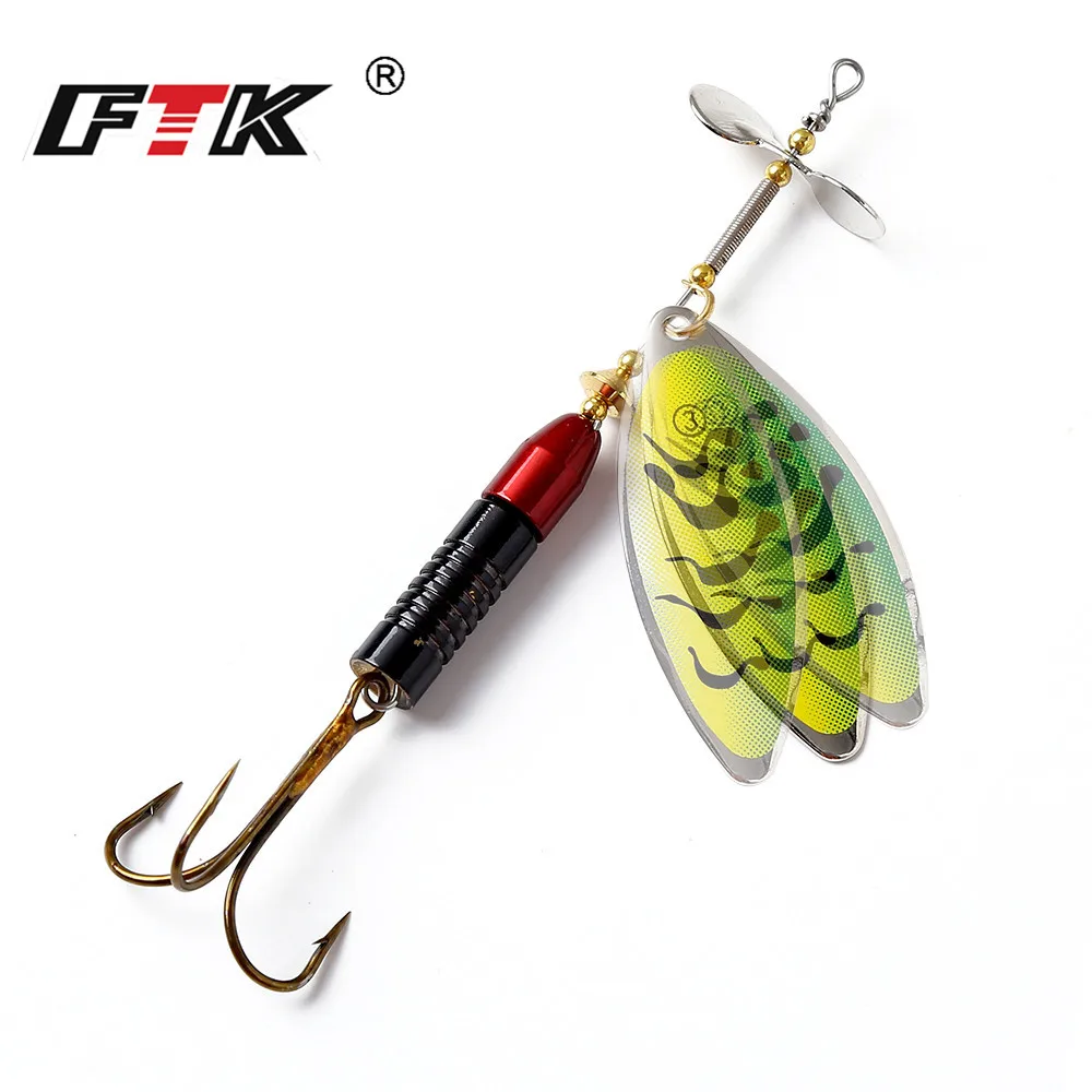FTK-señuelo de Pesca de 11,5 cm y 20g de largo, cebo giratorio de colores, Lucio, lentejuelas, Paillette, carpa, 1 unidad