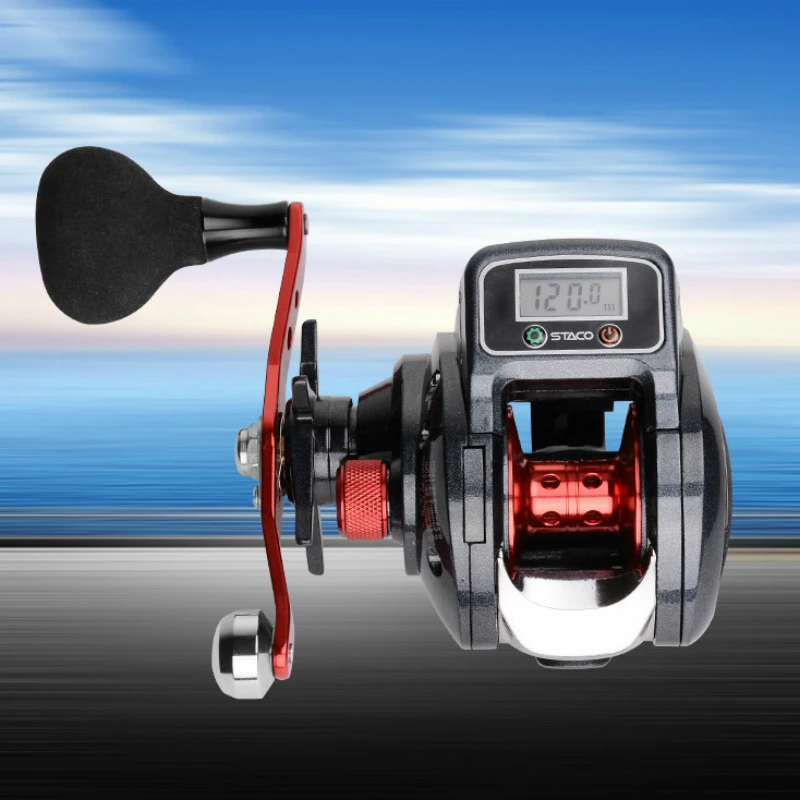 Rueda de tambor fundido con pantalla Digital 9 + 1, rodamiento de bolas 6,3: 1, alta relación de engranaje, carrete de Pesca lejano - imagen 4