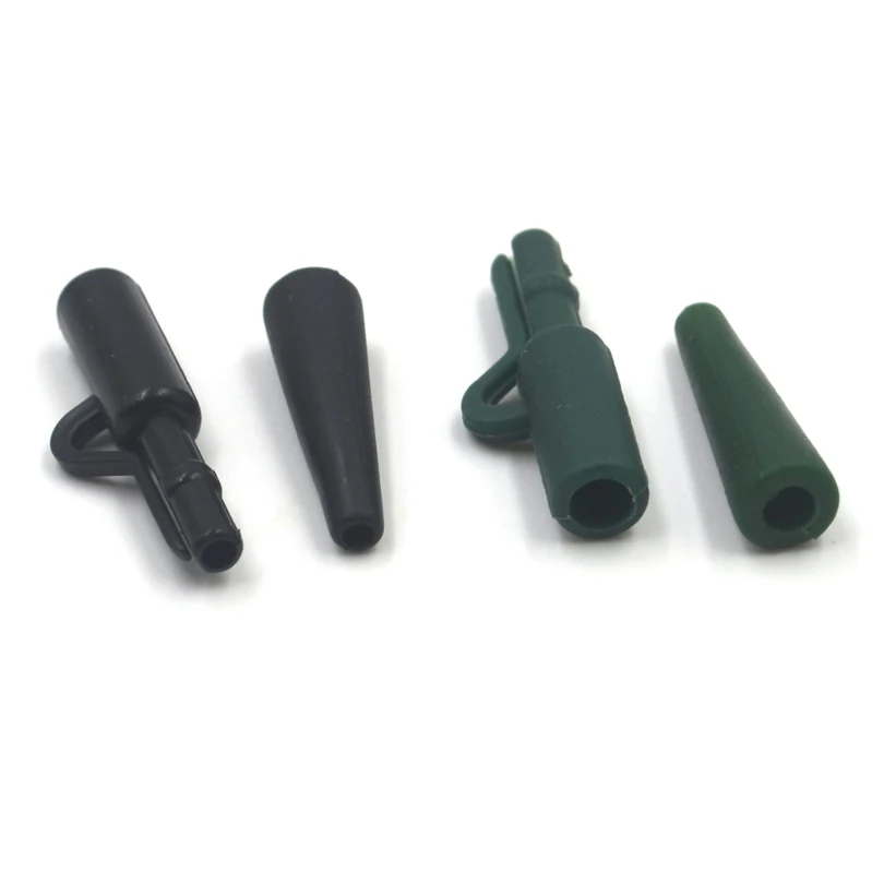 MNFT 100 juegos/bolsa pesca de carpa gomas suaves tubo de cola tubos de goma Clips de plomo de seguridad cambio rápido Snap giratorio en forma de Q - imagen 2