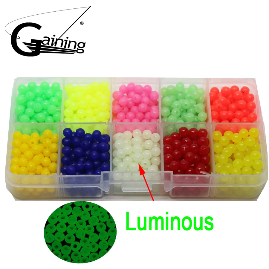 1000 unids/set/juego de Señuelos de Pesca de carpa, cuentas de pesca flotantes de plástico de 5mm, Accesorios luminosos para pesca de carpa - imagen 5
