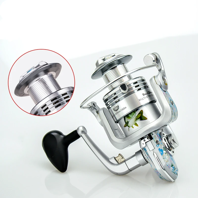 Carrete Fihsing de pintura colorida, rueda giratoria de precarga de alta calidad, línea de Metal, Copa 10 + 1/14 + 1 BB 4,9: 1/5, 5:1, relación de engranaje - imagen 5