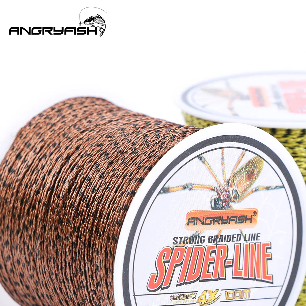 Angryfish-línea de pesca trenzada de 4 hebras, 100M, 110yds, superfuerte, multifilamento, aparejos de pesca - imagen 3
