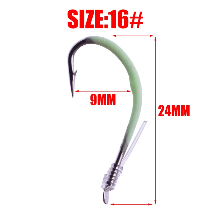 Anzuelos de Pesca luminosos, accesorios de aparejos de Pesca de acero de alto carbono, 12-18 #, 30 WD-016./lote - imagen 4