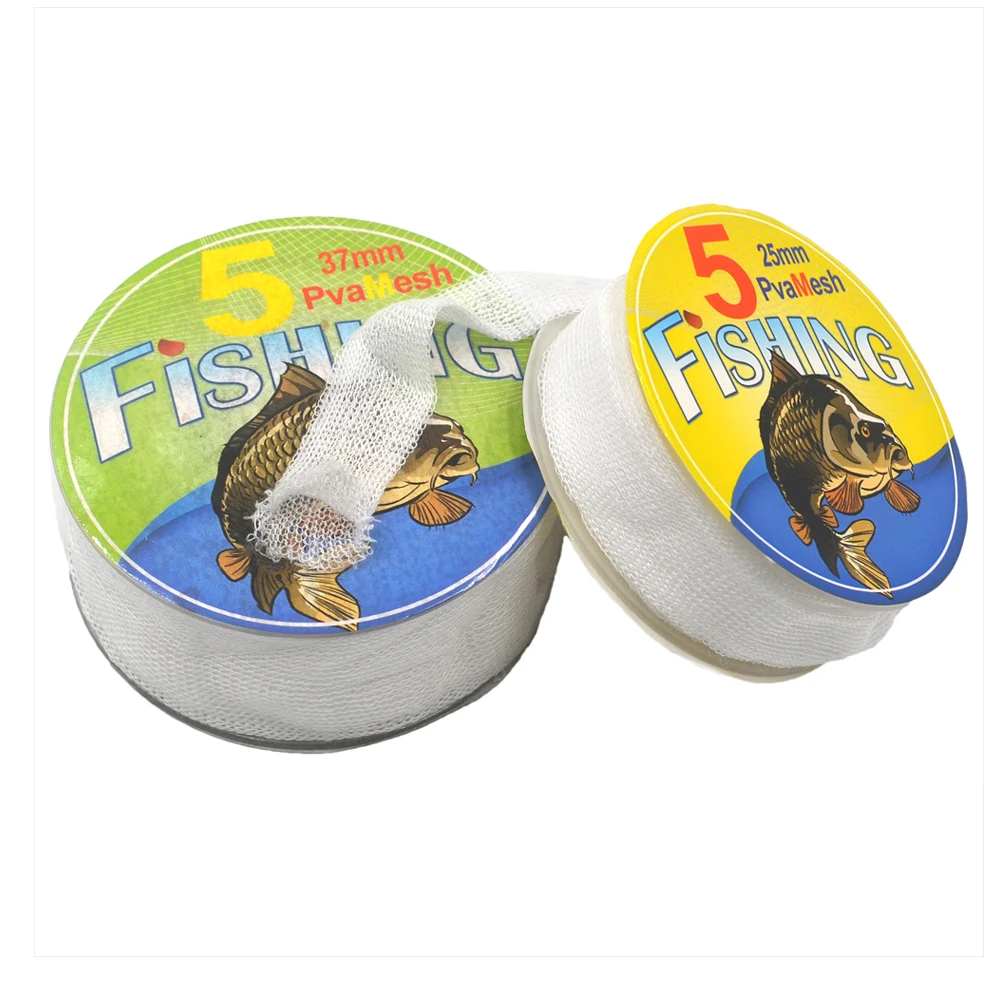 MNFT-rollo de recarga de malla PVA, bolsa de fundición de cebo para pesca de carpa en Lago, venta al por mayor, 6 piezas, 5M, 25/37/44mm - imagen 2