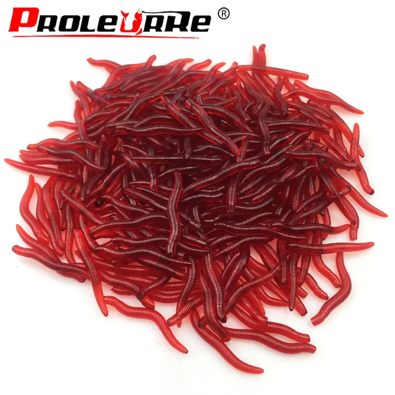 50 o 100 uds. aditivo camarón rojo olor lombriz de tierra suave de silicona lombriz roja cebo artificial bajo la carpa trucha equipo de pesca - imagen 3