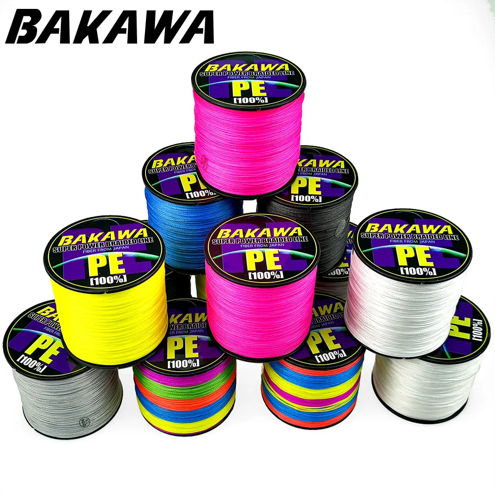 Línea de pesca BAKAWA, línea de carpa súper fuerte, 8 trenzas, 4 hebras, cuerda multifilamento de PE trenzado, pesca con mosca, red extrema mar x - imagen 5
