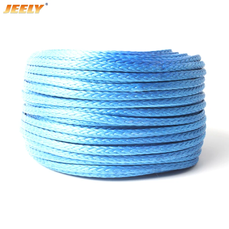 JEELY cuerda trenzada de fibra hueca UHMWPE, línea de cabrestante, 5MM, 10m, 4WD, 4x4, ATV, UTV, barco, todoterreno
