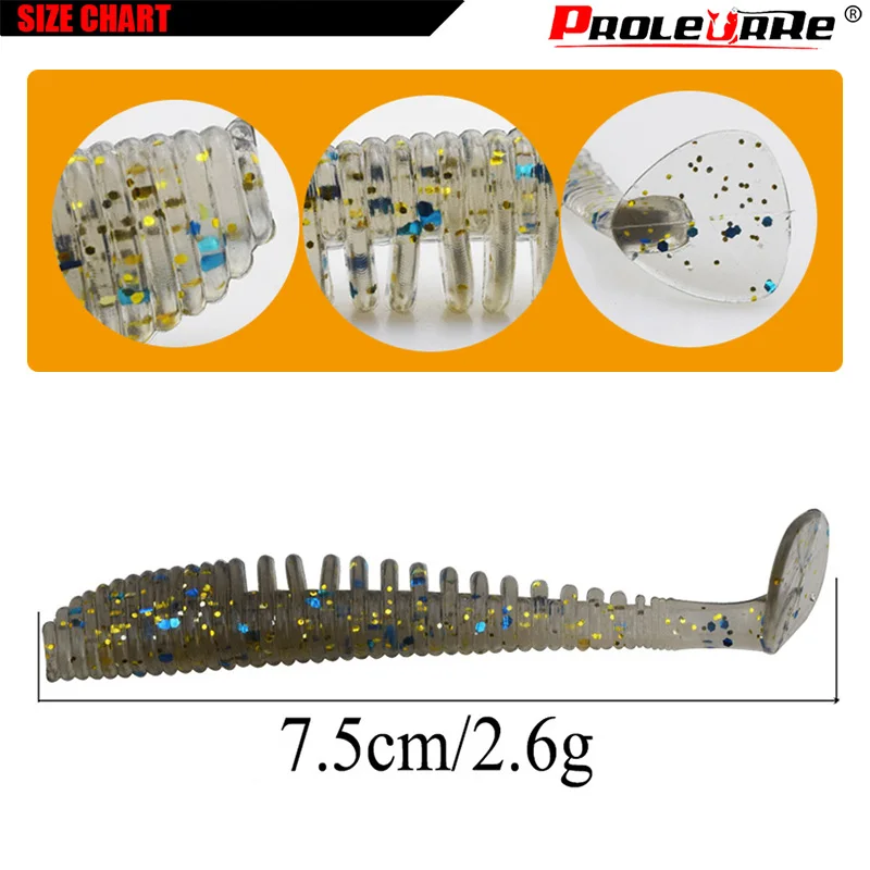 10 unids/lote Wobblers Señuelos de Pesca 75cm 2,8g Easy Shiner Swimbait cebo suave de silicona doble Color carpa Artificial señuelo suave PR-051 - imagen 2