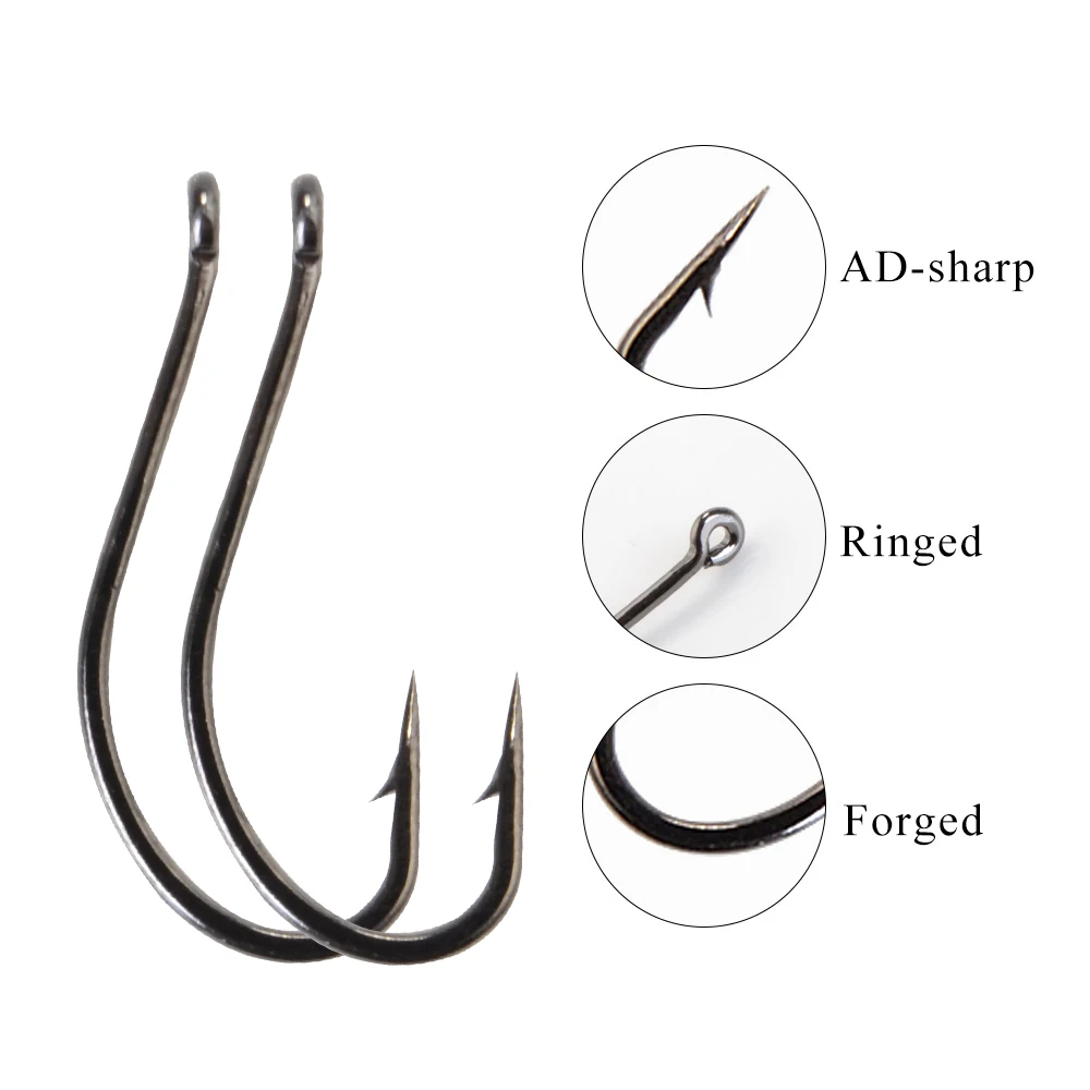 Anzuelo de pesca de acero de alto carbono, 7-10 piezas, MARUSEIGO 4 #-16 #, individual con púas, accesorios de pesca de carpa con ojo - imagen 5