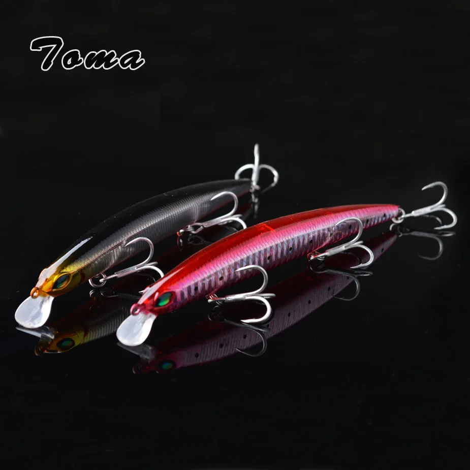 TOMA-señuelo de pesca duro, 145mm, 20g, suspendido, largo, Wobbler, Minnow, profundidad 0-1,5 m, Crankbait, cebo de lubina de mar, 3 anzuelos triples - imagen 5