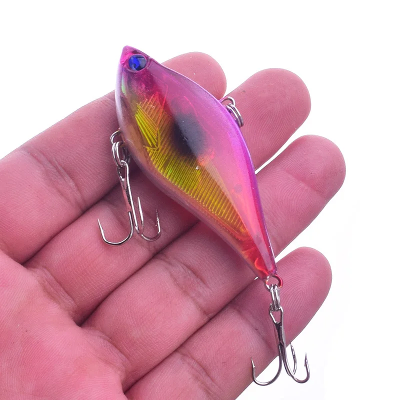 Señuelo de Pesca con vibración, 60mm, 13g, cebo duro que se hunde, reflejo láser, Fondo de lubina, Crankbait, Wobbler, aparejos de Pesca - imagen 4