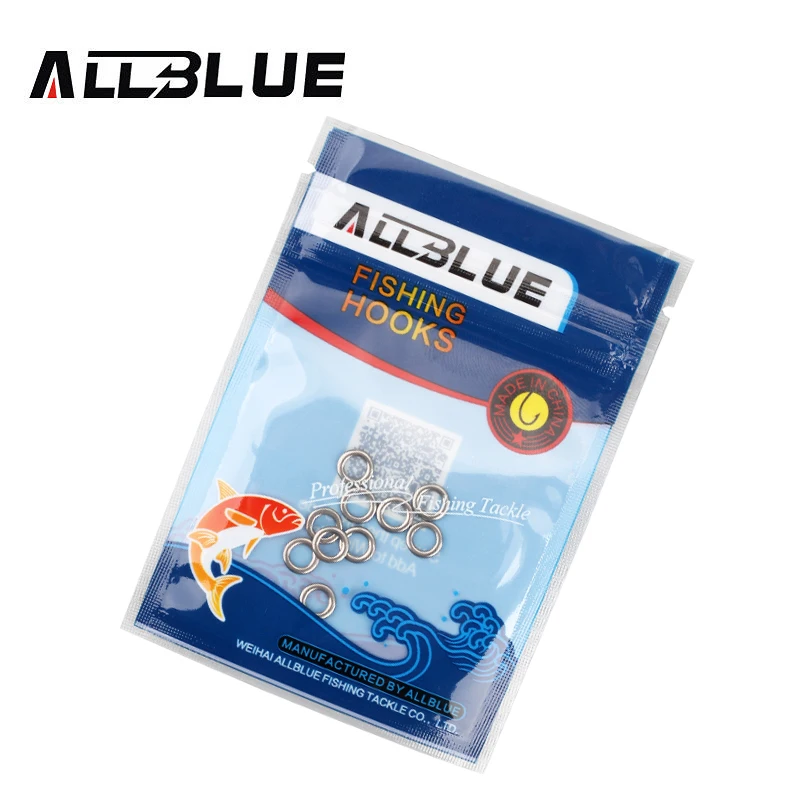 ALLBLUE-Anillo de pesca de acero inoxidable 304, accesorios de señuelo, anillo de Metal resistente, Jigging - imagen 2