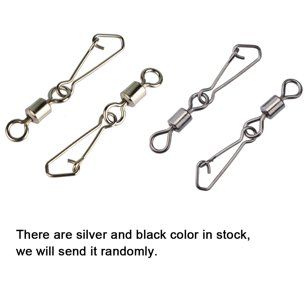 Goture-Lote de 200 unidades de anzuelos giratorios de pesca, gancho giratorio con enganche, Conector de señuelo a presión para pesca - imagen 2