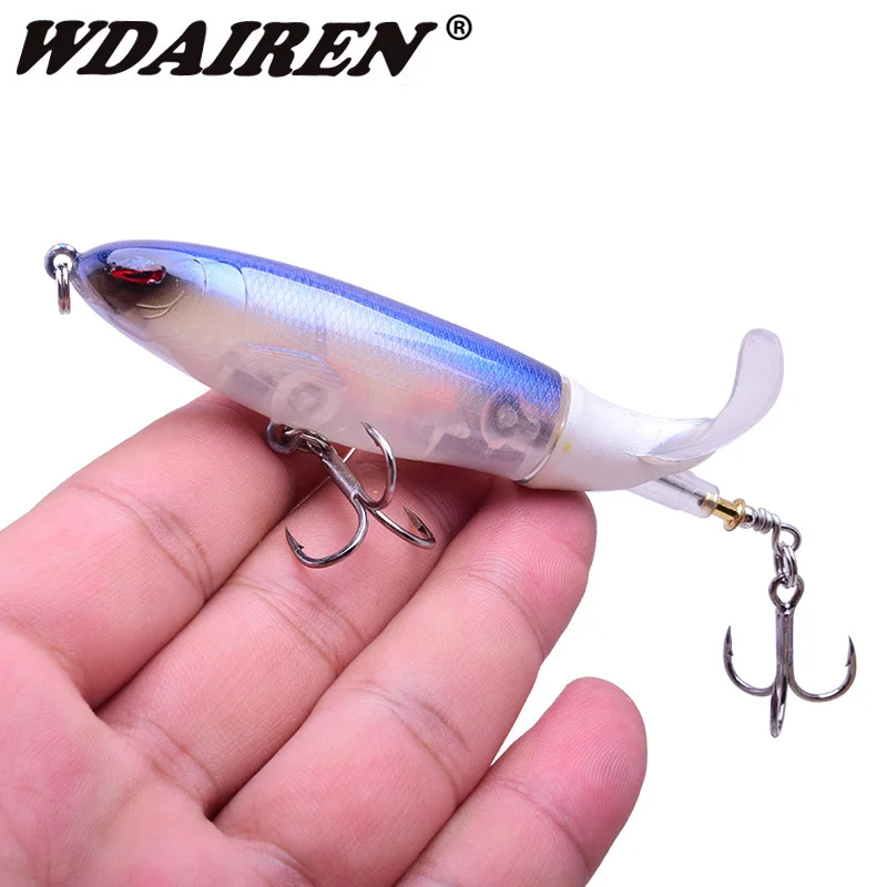 Whopper Popper-Señuelos de Pesca giratorios, 9cm, 13g, cola suave, Wobblers, ojos 3D, cebo duro Artificial, aparejos de Pesca, 1 ud. - imagen 5