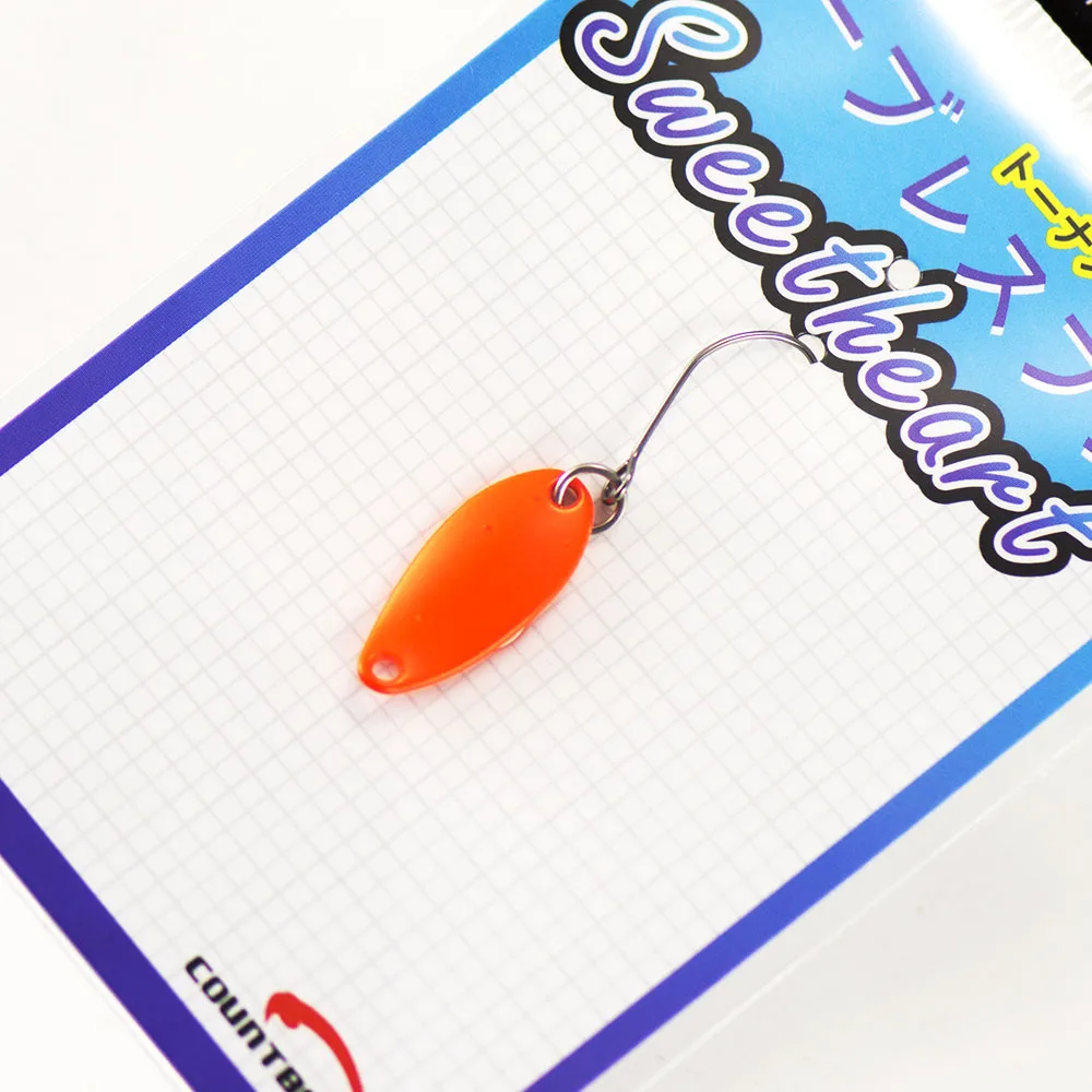 Cuchara de trucha Countbass con anzuelo individual coreano, tamaño 1/32oz 1/16oz, Señuelos de pesca de lubina y salmón, cebo de Metal para lago - imagen 3