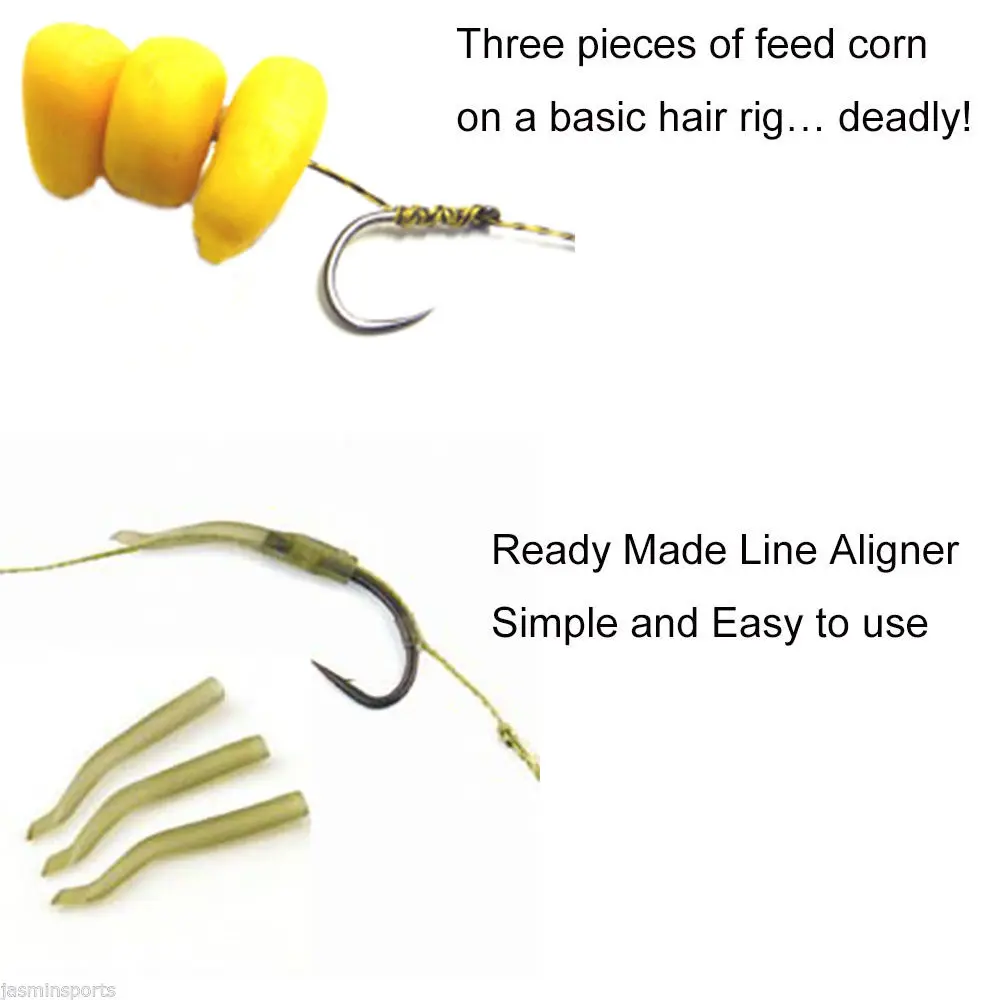 Anzuelos de pesca de carpa, aparejo para el pelo de carpa, línea recubierta verde, anzuelos de gran tamaño 2 4 6, 18 unidades = 3 paquetes/lote - imagen 4