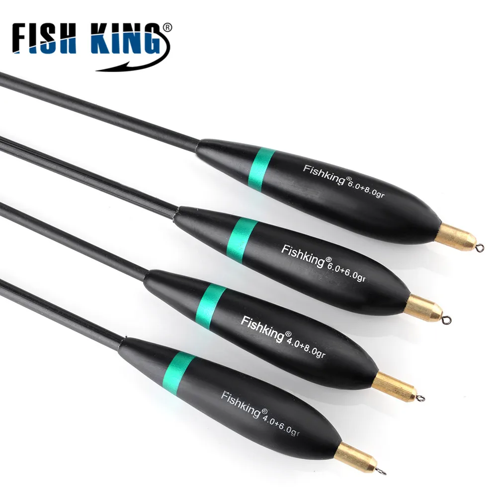 FISH KING-boya de cobre para pesca de carpa, 4 unidades, 8g, 9g, 10g, Bobber, 24cm-26cm - imagen 3