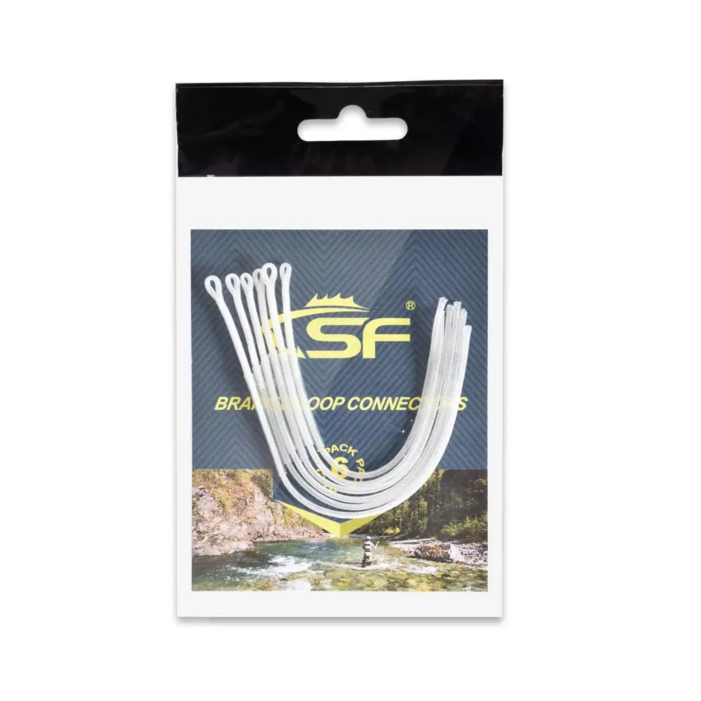 SF 6 uds bucle líder trenzado de nailon de alta resistencia 20/30/50LB conector de bucle trenzado de pesca para sedal de pesca con mosca - imagen 2