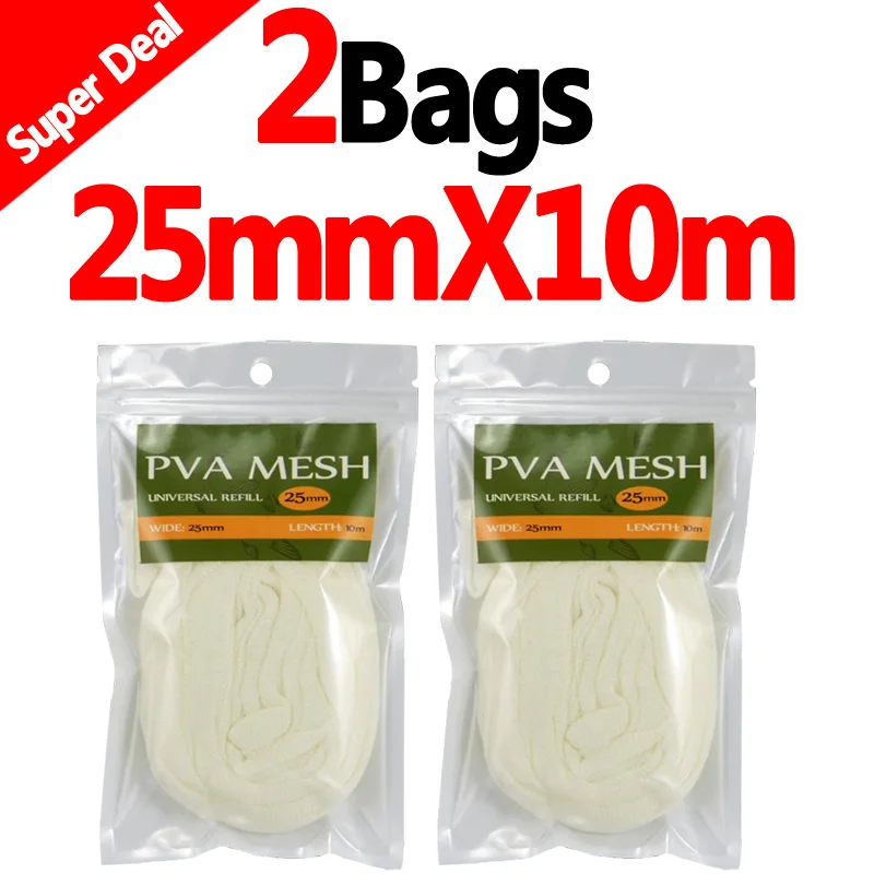 Wifreo-recambio de malla PVA Universal Premium, paquete económico a granel para sistema de pesca de carpa al por menor y al por mayor, 2X25MM X 10M - imagen 2