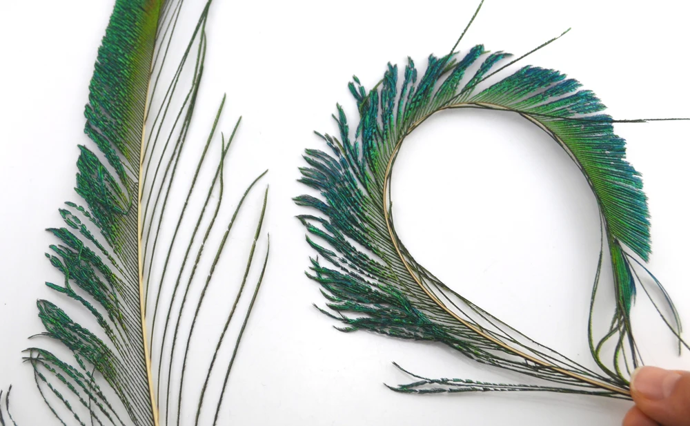 MNFT 50 Uds pluma de pavo real atado de moscas Material Color verde oliva señuelo de pesca con mosca cebo de alta calidad - imagen 3