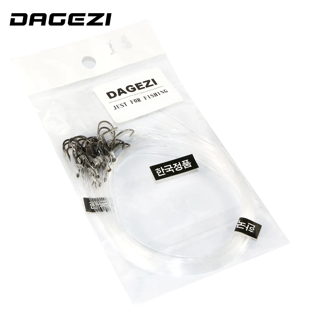 DAGEZI-anzuelo de Pesca de acero con alto contenido de carbono, gancho de 25 piezas con sedal, ganchos de púas, accesorios de aparejos de Pesca, 8-16 # - imagen 3