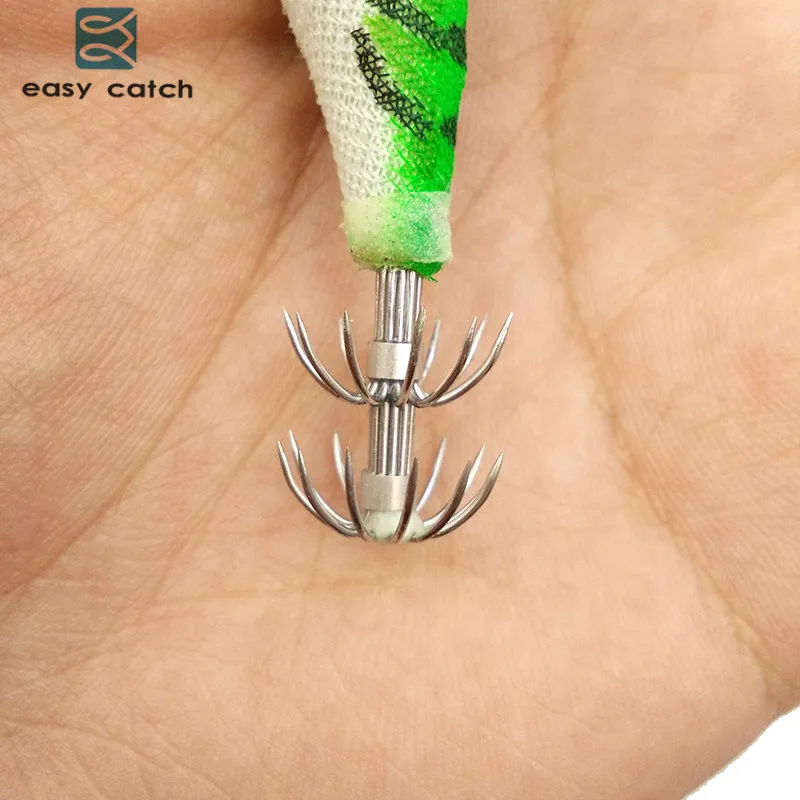 Señuelos de calamar de plástico duro, cebo Artificial de sepia, camarón de madera con anzuelo, tamaño 2,5, 3,0, 3,5, 10 unidades - imagen 4