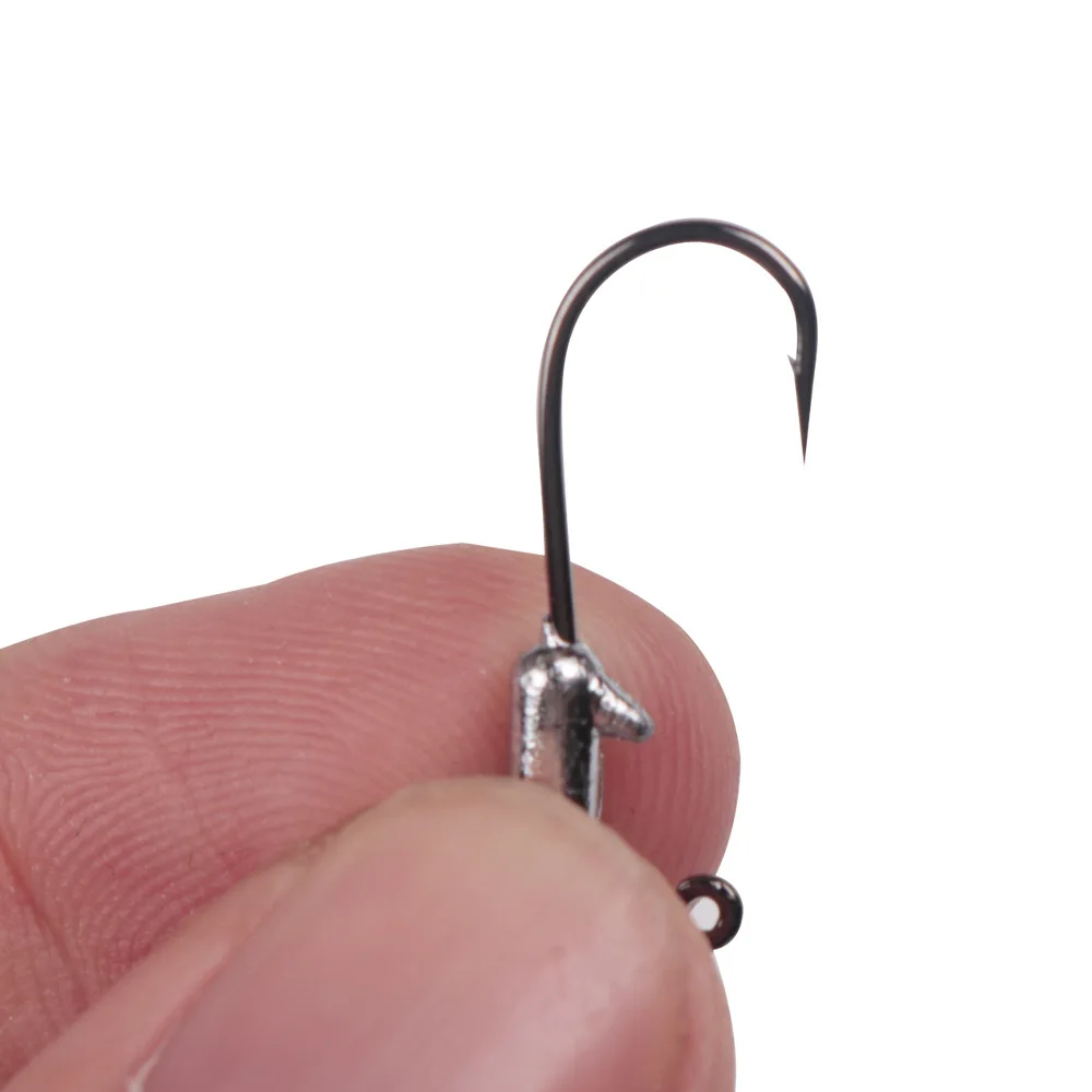 Anzuelos de pesca de acero al carbono, cabeza de plomo, 1g/1,75g, gusano suave artificial, 5 unids/lote - imagen 5