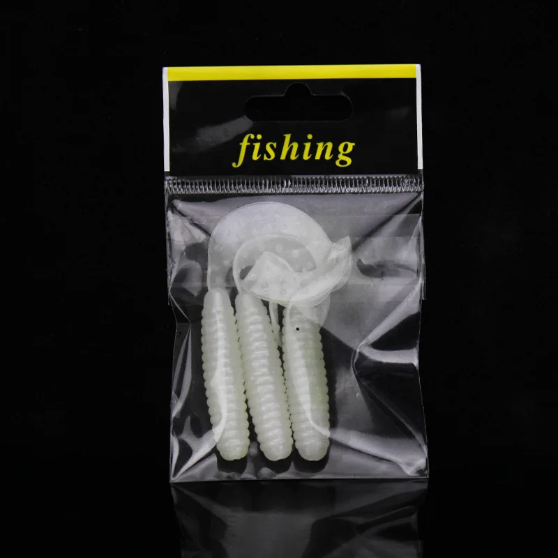 Señuelos de Pesca blandos, cebo de 2,4g y 6,5 cm, Wobblers realistas, cabeza de gusano de silicona, Señuelos de Pesca, carpa, swimbait, lote de 3 unidades - imagen 5