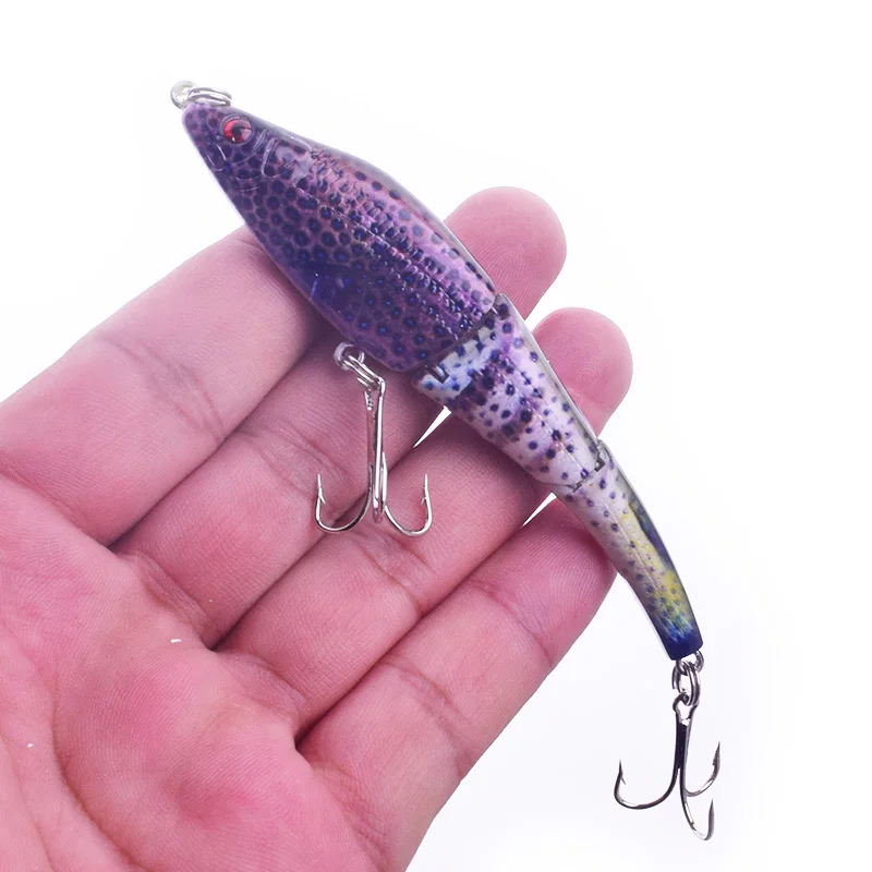 1 unidad de cebo pintado en 3D de Múltiples articulaciones, 9,5 cm, 9g, señuelo duro Artificial de hundimiento lento, Swimbait, aparejos de pesca de lubina, Wobblers - imagen 2