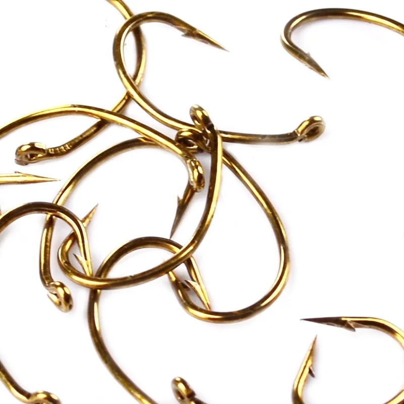 Anzuelo de mosca desnudo de alto carbono – Púas de acero fuerte dorado