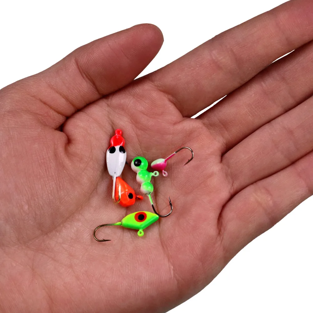 THKFISH-anzuelos de pesca en hielo, 70 piezas, con cabeza plomada, para agua dulce y nocturna, con púas, para invierno - imagen 5