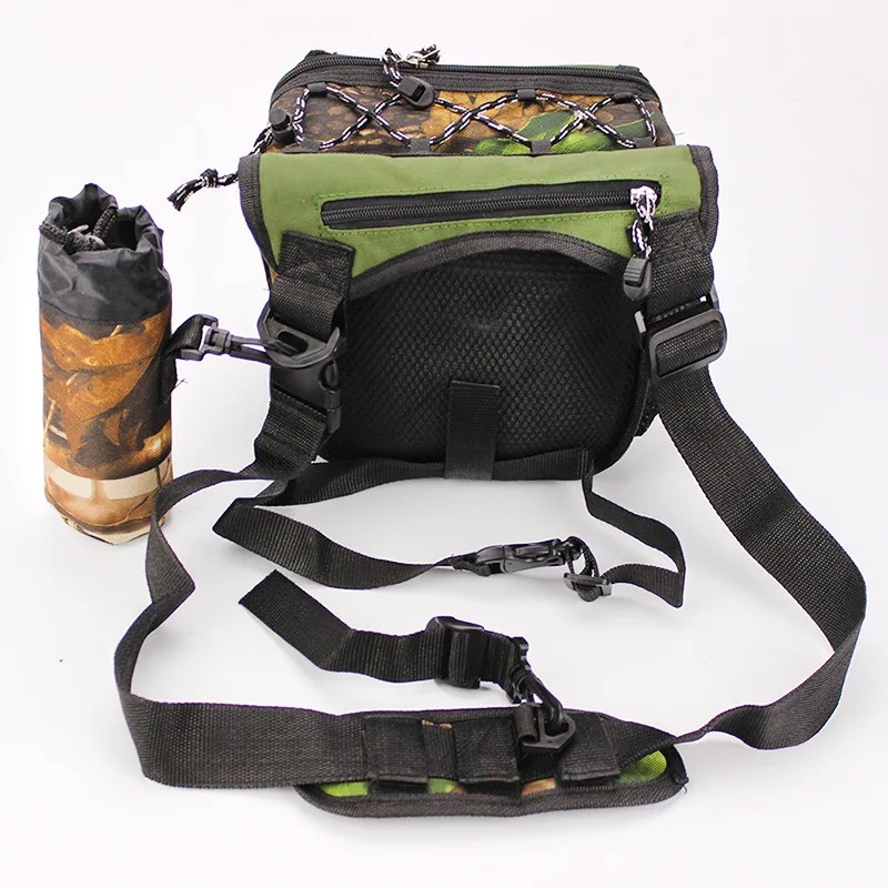 Bolsa de pesca con caña colgante, bolsas de cintura con señuelo multiusos, almacenamiento de aparejos de señuelo de camuflaje cuadrado, bolsas de nailon tipo mensajero para hombro - imagen 4