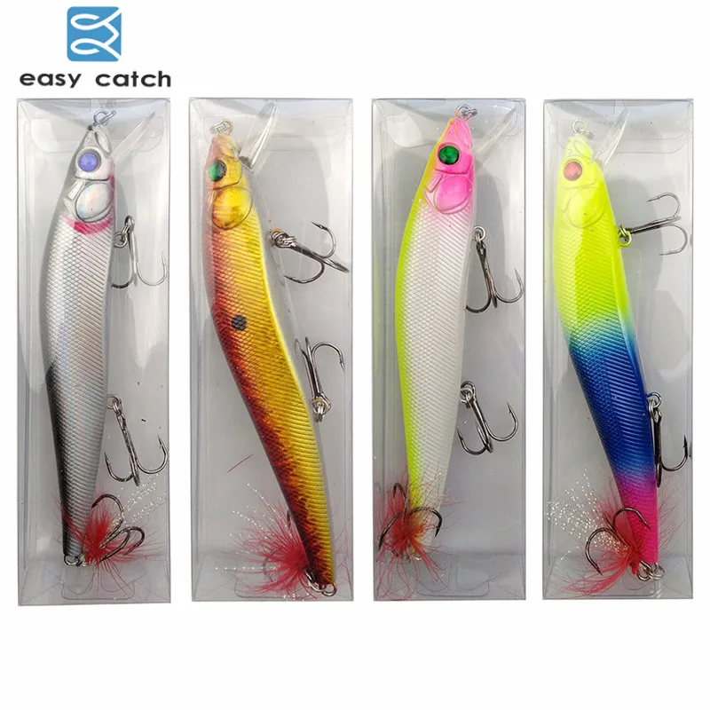Señuelos de Pesca duros de plástico, pluma intermitente, pececillos artificiales, anzuelos triples Wobblers con 3, 8 Uds., 14cm - imagen 2